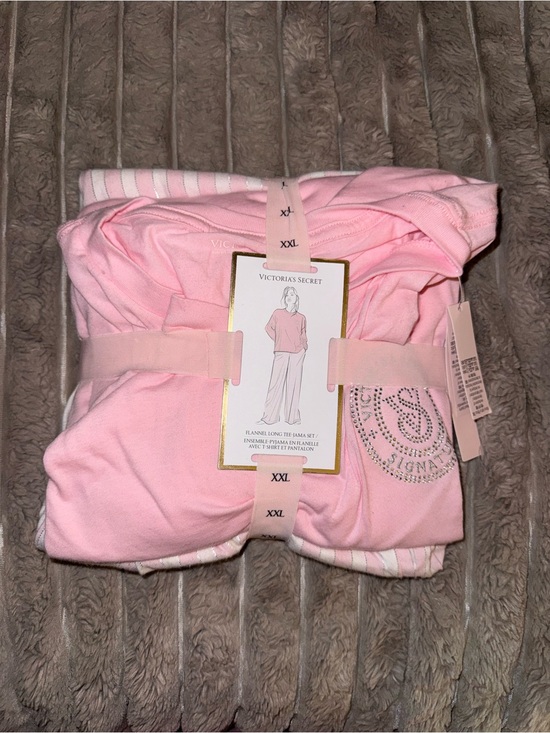 Victoria's Secret Other - Victoria’s Secret Pink Rhinestone stripe Pajama Set XXL NWT